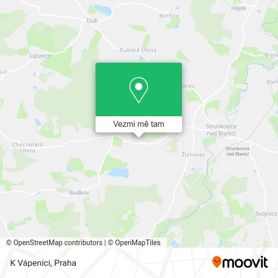 K Vápenici mapa