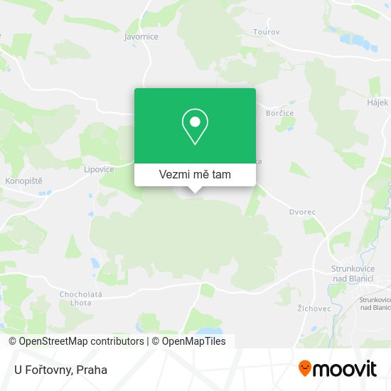 U Fořtovny mapa