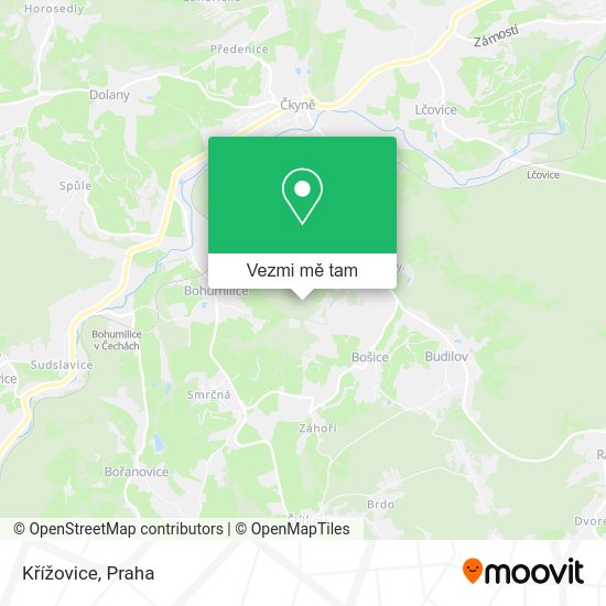 Křížovice mapa