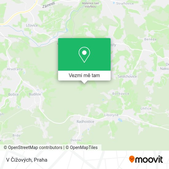 V Čížových mapa