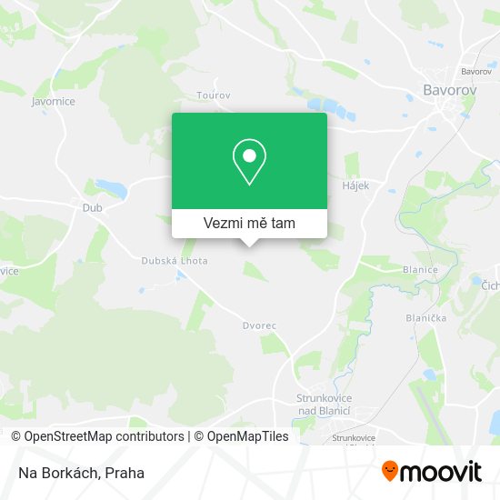 Na Borkách mapa