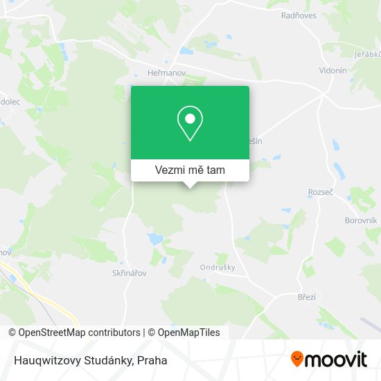 Hauqwitzovy Studánky mapa
