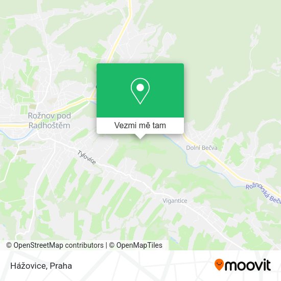 Hážovice mapa
