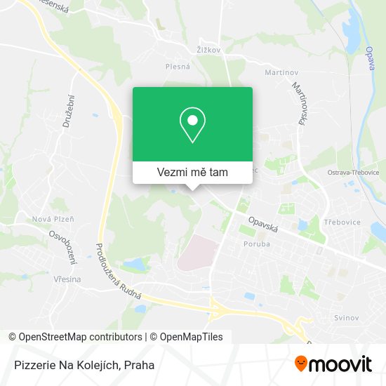 Pizzerie Na Kolejích mapa