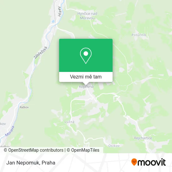 Jan Nepomuk mapa