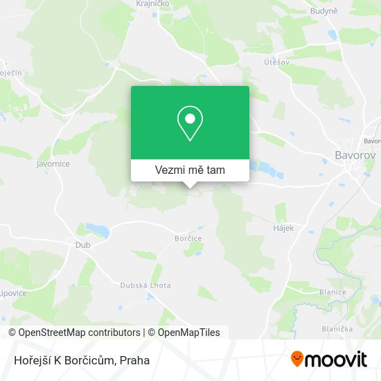 Hořejší K Borčicům mapa