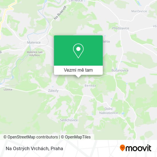 Na Ostrých Vrchách mapa