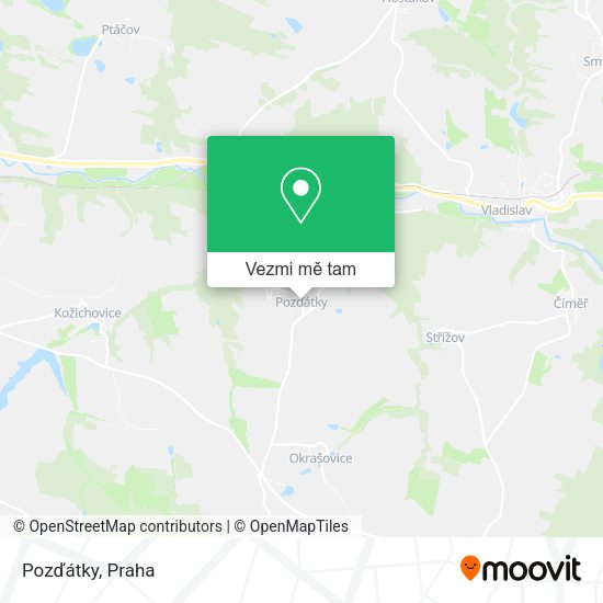 Pozďátky mapa