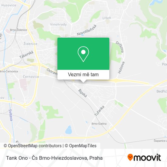 Tank Ono - Čs Brno-Hviezdoslavova mapa