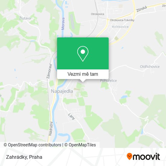 Zahrádky mapa