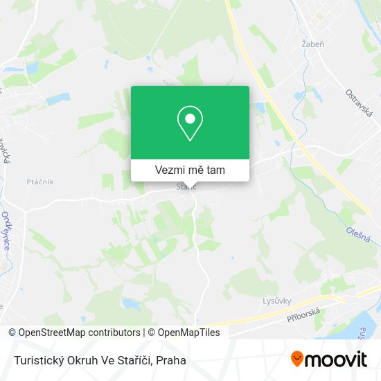 Turistický Okruh Ve Staříči mapa
