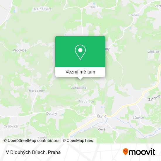 V Dlouhých Dílech mapa