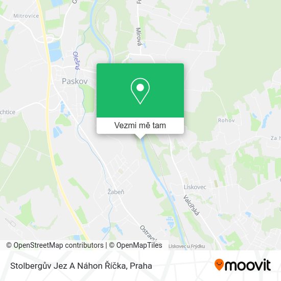 Stolbergův Jez A Náhon Říčka mapa