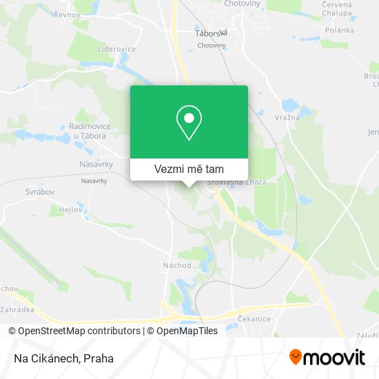 Na Cikánech mapa