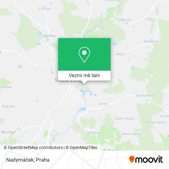 Nadýmáček mapa