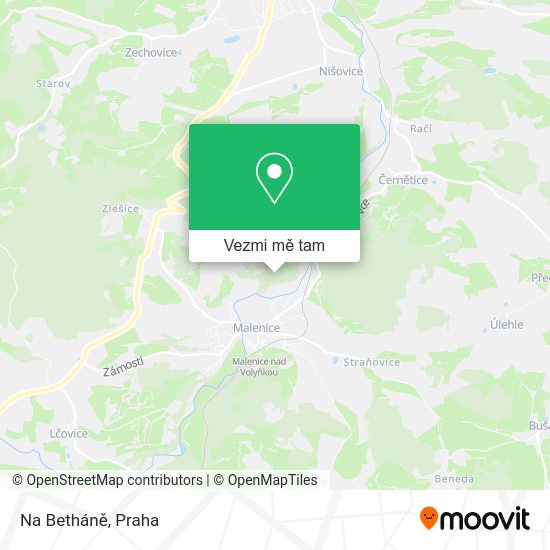 Na Betháně mapa