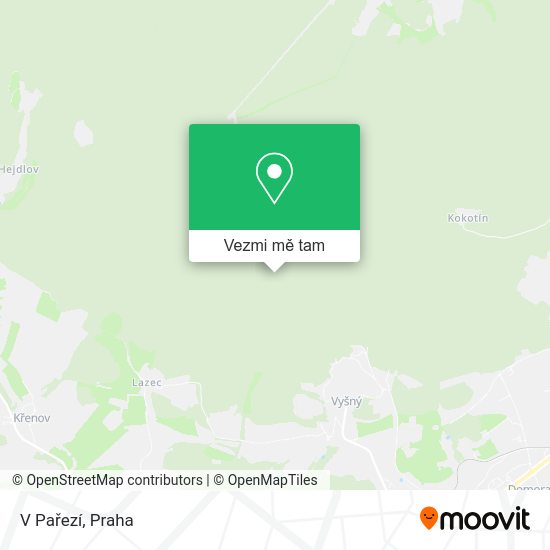 V Pařezí mapa