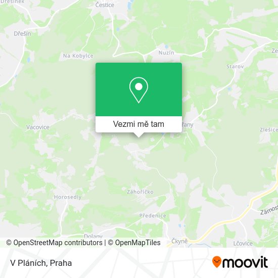 V Pláních mapa