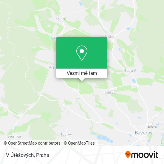 V Útěšových mapa