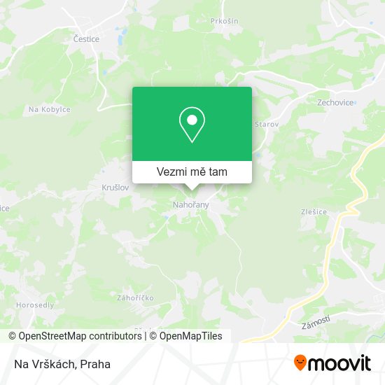 Na Vrškách mapa