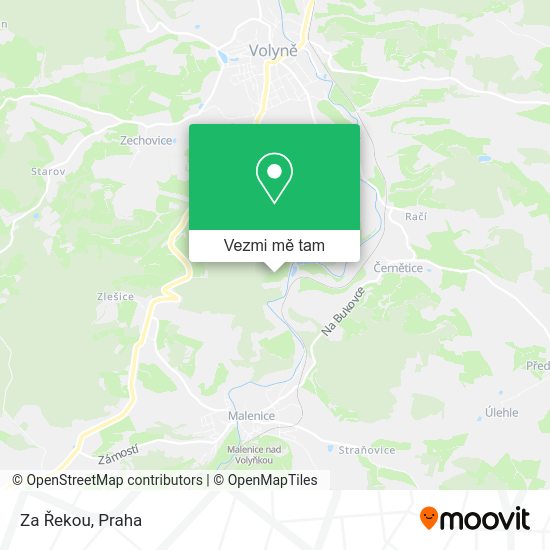 Za Řekou mapa