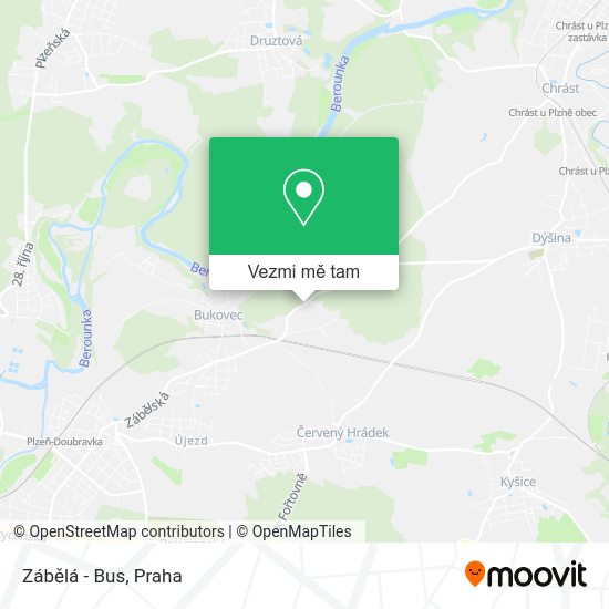 Zábělá - Bus mapa