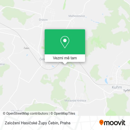 Založení Hasičské Župy Čebín mapa