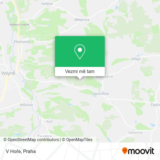 V Hoře mapa