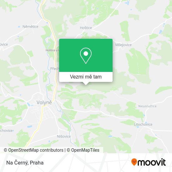 Na Černý mapa