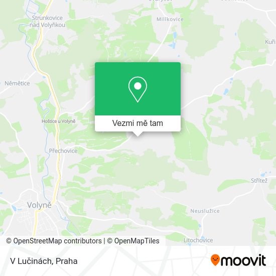V Lučinách mapa