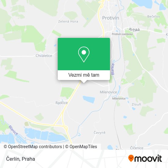 Čerlín mapa