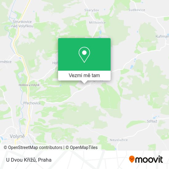 U Dvou Křížů mapa