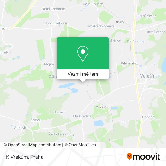 K Vrškům mapa