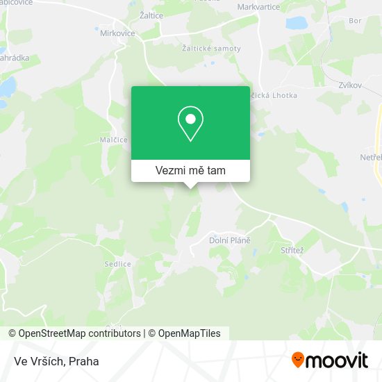 Ve Vrších mapa
