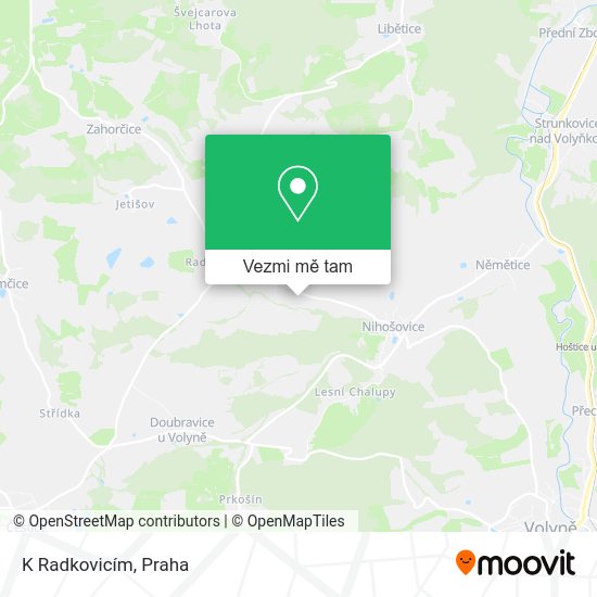 K Radkovicím mapa