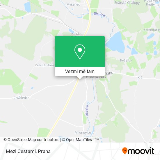 Mezi Cestami mapa