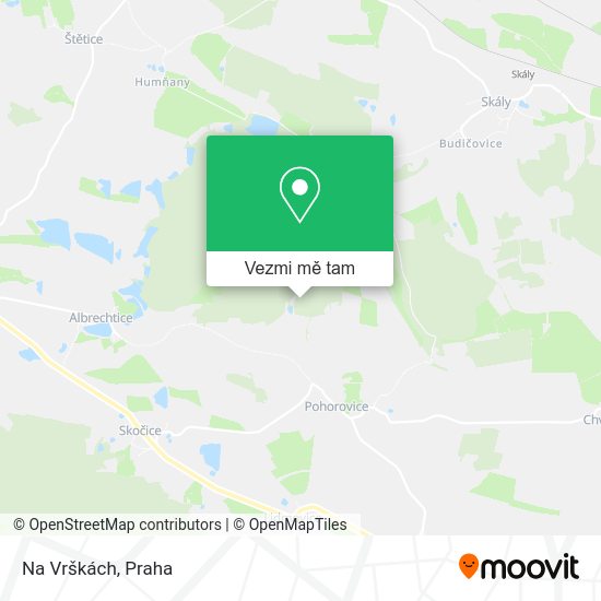 Na Vrškách mapa