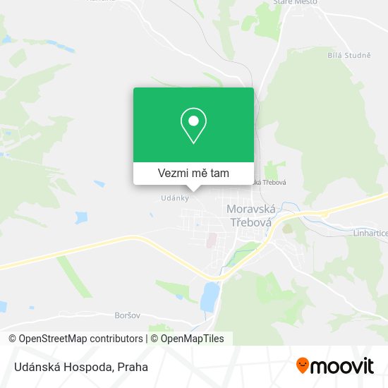 Udánská Hospoda mapa