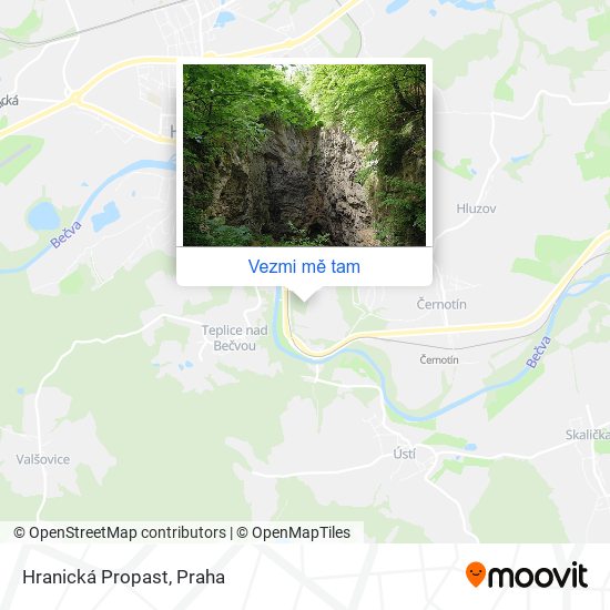 Hranická Propast mapa