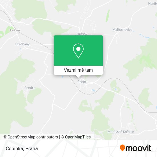 Čebínka mapa