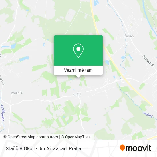 Staříč A Okolí - Jih Až Západ mapa