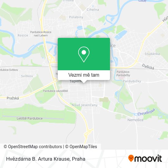Hvězdárna B. Artura Krause mapa