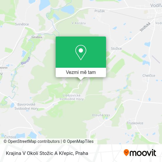 Krajina V Okolí Stožic A Křepic mapa