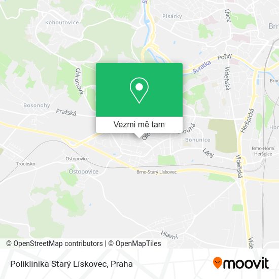 Poliklinika Starý Lískovec mapa