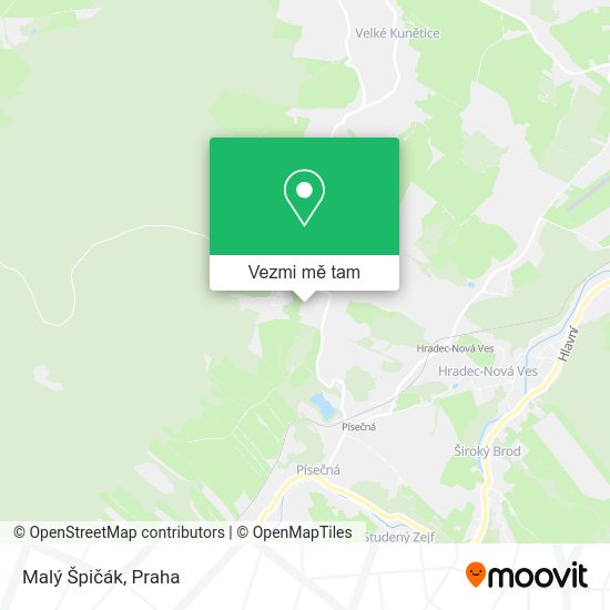 Malý Špičák mapa