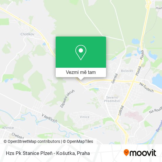 Hzs Pk Stanice Plzeň - Košutka mapa