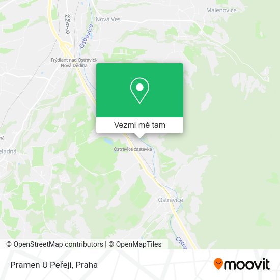 Pramen U Peřejí mapa