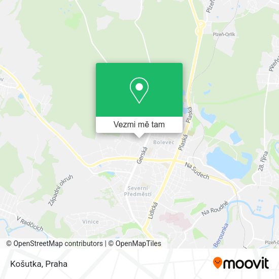 Košutka mapa