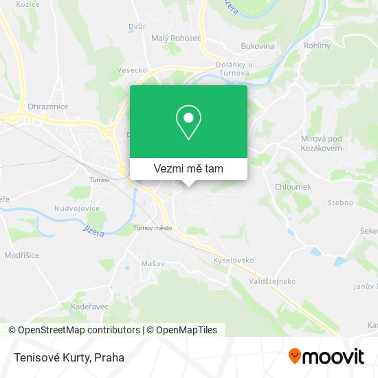 Tenisové Kurty mapa