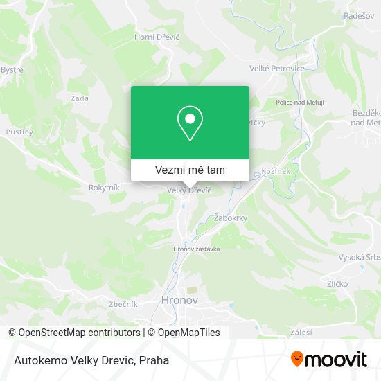Autokemo Velky Drevic mapa
